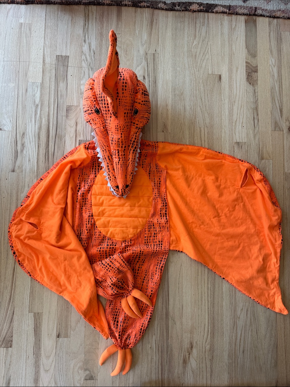 Orange Pterodactyl Kids Costume with head